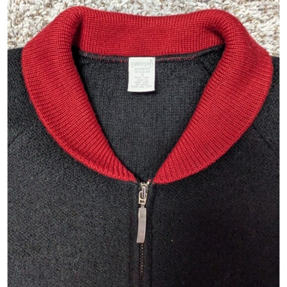 Vintage Lands End Full Zip Wool Striped Cardigan Sweater Womens Size 18 - Picture 7 of 12